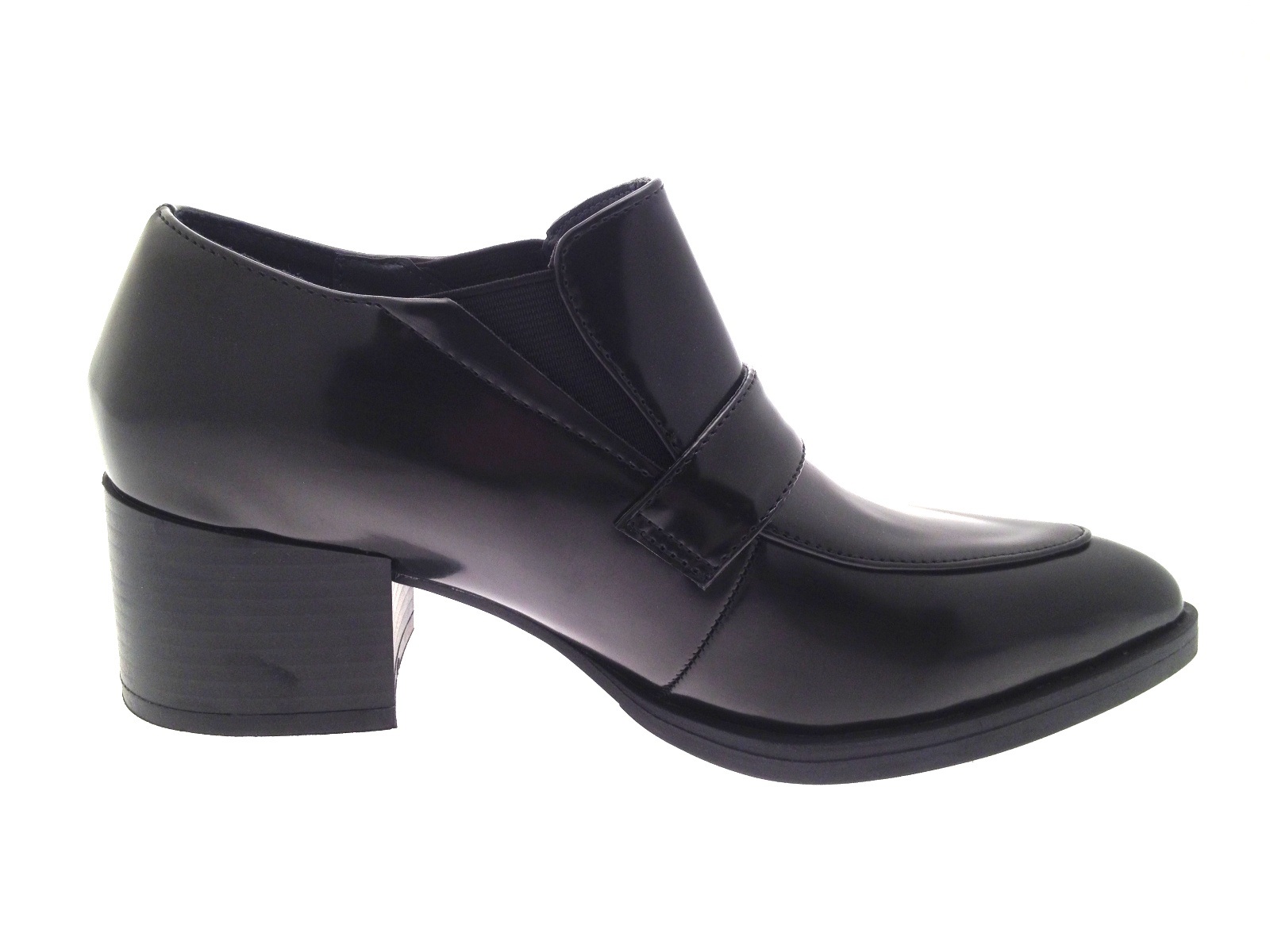 Womens Platform Loafers Block Heel Brogue Shoes Pointed Toe Ladies Size UK 38 eBay